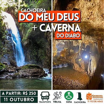 ZZJ4 - Day Use 11/Out - Caverna do Diabo + Cachoeira do Meu Deus - SP