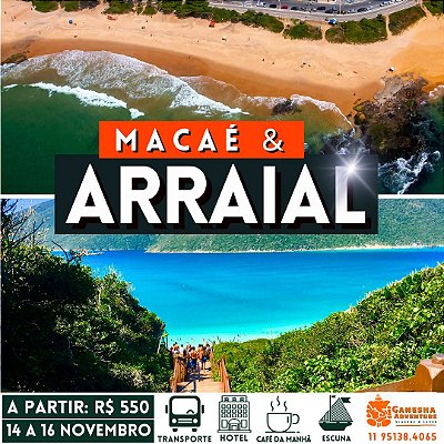ZZK4 - Final de semana 14 a 16/Nov - Macaé & Arraial do Cabo - RJ