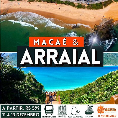 ZZZL3 - Final de semana 11 a 13/Dez/26 - Macaé & Arraial do Cabo - RJ