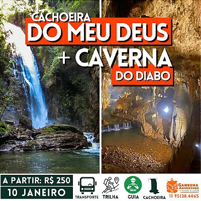 ZZZA3 - Day Use 10/Jan - Caverna do Diabo + Cachoeira do Meu Deus - SP