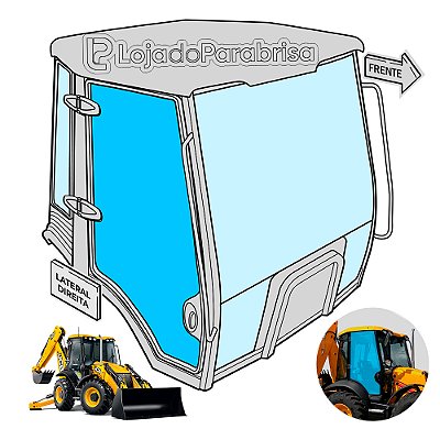Vidro Porta Direita Retroescadeira JCB 4CX - 827/80144