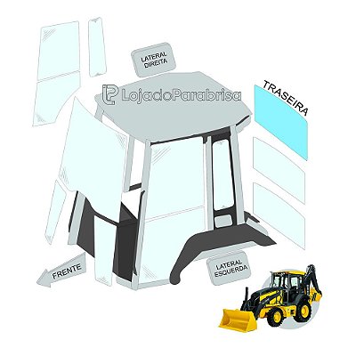 Vidro Vigia Superior - Jonh Deere 310L - T242700
