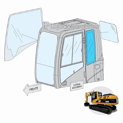 Vidro Lateral Traseiro Esquerdo Caterpillar 320D 1516790