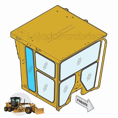 Vidro Lateral Traseiro Direito - Cat 120K/120H/140K/140H - 1182557 DIR / 118-2557 DIR