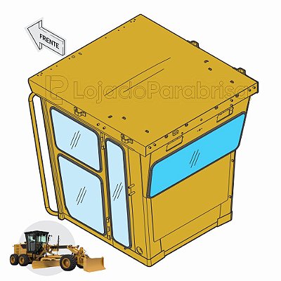 Vidro Traseiro Caterpillar 120K 120H 140K 140H - 102-9381 / 1029381