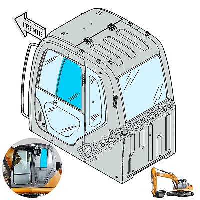 Vidro da Janela Móvel Esquerda Case CX220B 87333369