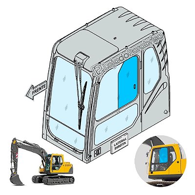 Vidro Superior da Porta Volvo EC210 EC140B 14506773