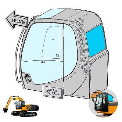 Vidro Vigia Traseiro Escavadeira JCB JS200 Nacional