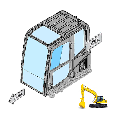 Vidro Superior Porta Escavadeira Komatsu PC200-8 20Y5312850