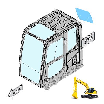 Vidro Vigia Traseiro Escavadeira Komatsu PC200-8 20Y5311271
