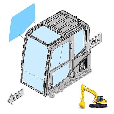 Vidro Lateral Direito (Lança) Komatsu PC200-8 20Y-53-11841