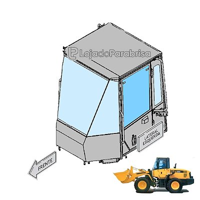 Vidro Superior Esquerdo Porta Komatsu WA200-5 e 6 4179264710