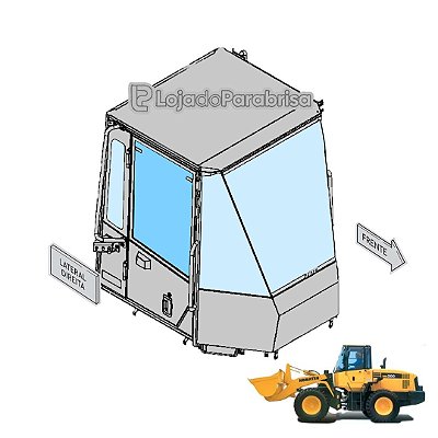 Vidro Superior Porta Direita Komatsu WA200-5 e 6 4169263370