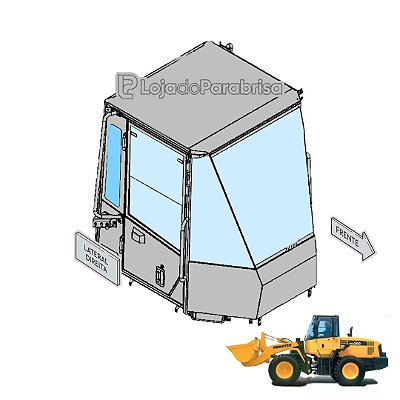 Vidro Lateral Traseiro Direito Komatsu WA200-5 418-926-3591