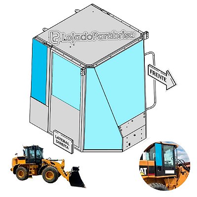 Vidro Lateral Traseiro Direito Carregadeira CAT 924G 1076146