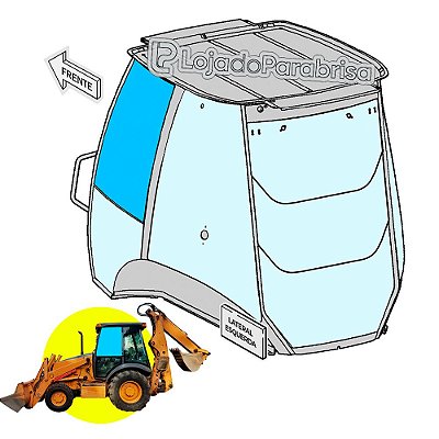 Vidro Superior Porta Esquerda Retro Case 580M 87439725