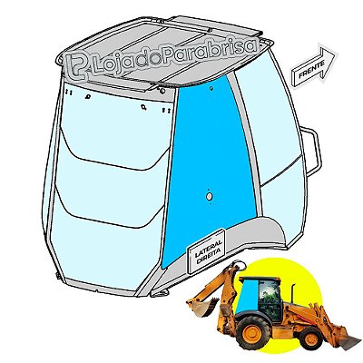 Vidro Lateral Traseiro Direito Retro Case 580M 338425A1