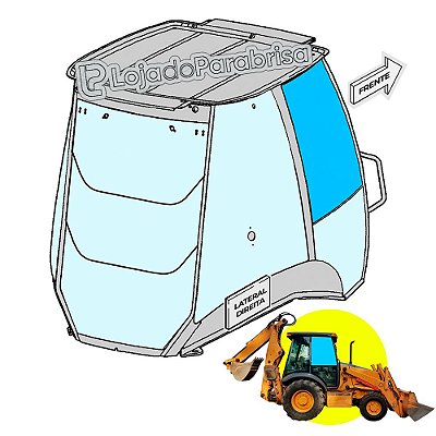 Vidro Superior Porta Direita Retro Case 580M 87439724