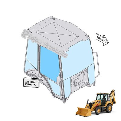 Vidro Superior da Porta Direita Caterpillar 416 F F2 3822274