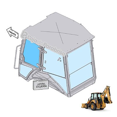 Vidro Superior Porta Esquerda Caterpillar 416 F F2 3822261