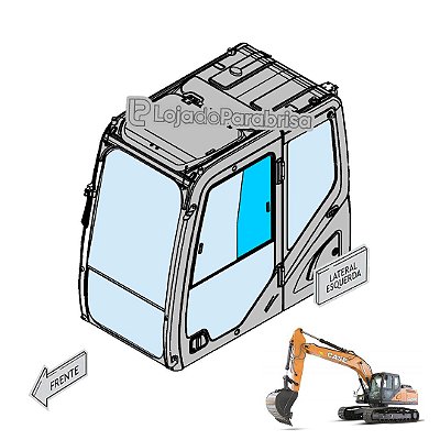 Vidro Janela Traseira Escavadeira Case CX220C / E215 Evo