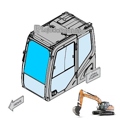 Parabrisa Frontal Superior Escavadeira Case CX220C / E215 EVO