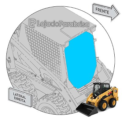 Vidro Porta Frontal Mini Carregadeira Caterpillar 246C 380-9966