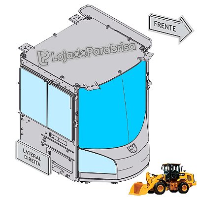 Vidro Para-brisa Carregadeira Caterpillar 924K 580-8829