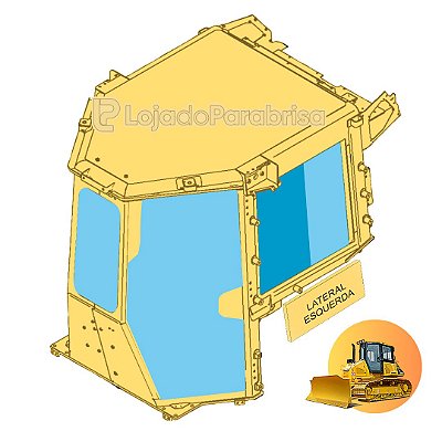 Vidro Janela da Frente Esquerda Trator Komatsu D51