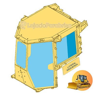 Vidro Janela Traseira Esquerda Trator Komatsu D51