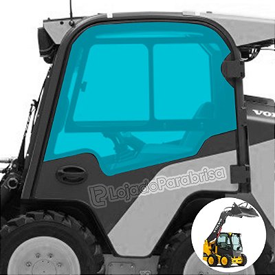 Vidro Porta Esquerda (Com Janela) Mini Volvo Mc90 /Jcb 190