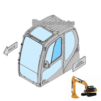 Vidro Janela Móvel Traseira Porta Caterpillar 320GC 538-8844