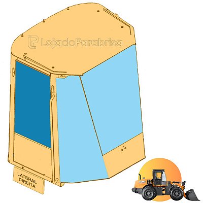 Vidro da Janela Direita Carregadeira Case 621E/721E 76303230