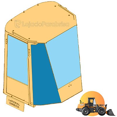 Vidro Parabrisa Lateral Direito Case 621E/721E 87475879