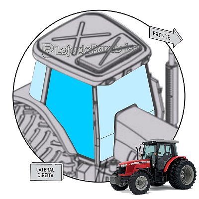 Vidro da Porta Direita Trator Massey Ferguson 4291 4292 4275