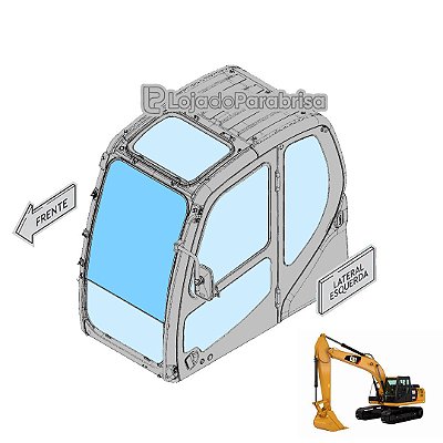 Vidro Parabrisa Superior Caterpillar 320GC 486-5450 Laminado