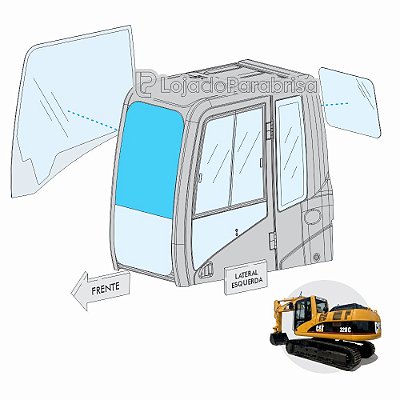 Vidro Parabrisa Superior Caterpillar 320D 315 312 (Laminado)