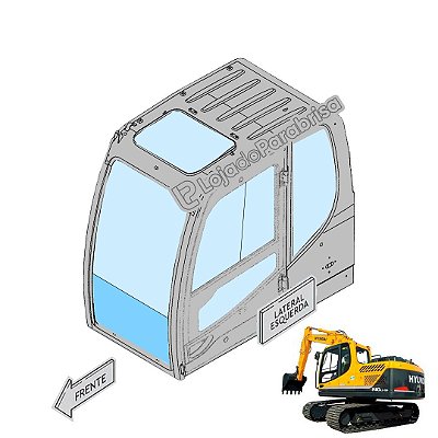 Vidro Parabrisa Inferior Hyundai R220LC Serie 9 9S Laminado