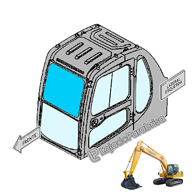 Para-brisa Frontal Superior Komatsu PC200-6 20Y5438122 (Laminado)