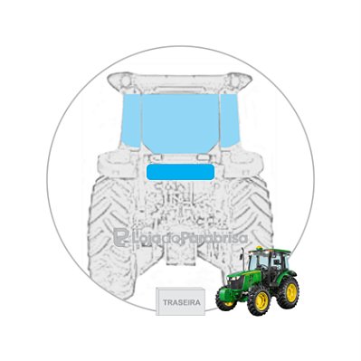 Vidro Vigia Traseiro Inferior Trator John Deere 5078E
