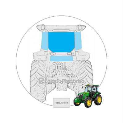 Vidro Vigia Traseiro Superior Trator John Deere 5078E