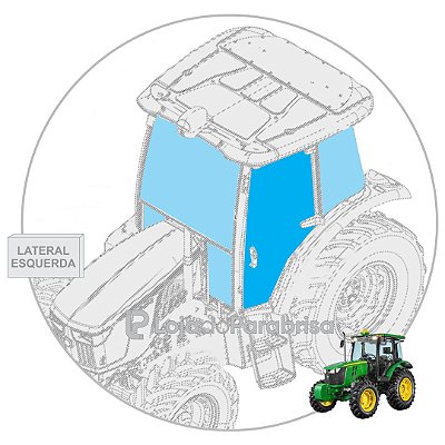 Vidro da Porta Esquerda Trator John Deere 5078E
