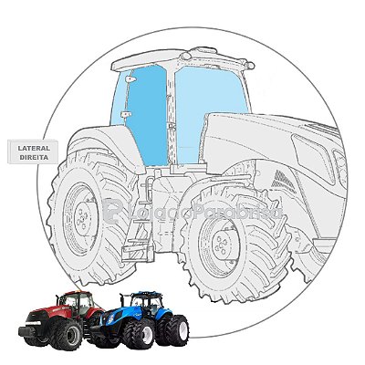 Vidro Porta Direira Trator Case Magnum 180 a 335