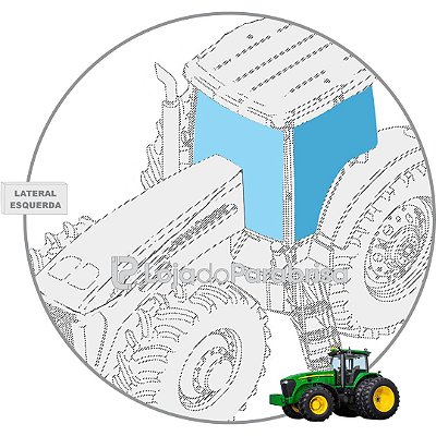 Vidro da Porta Esquerda Trator John Deere 7715