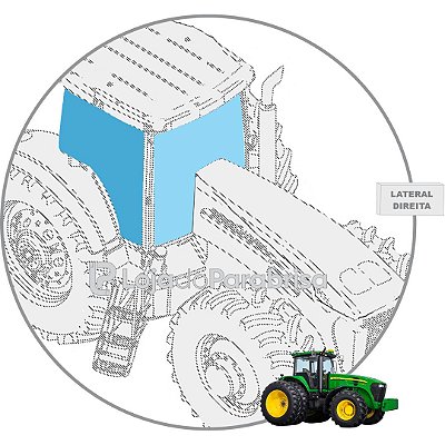 Vidro da Porta Direita Trator John Deere 7715