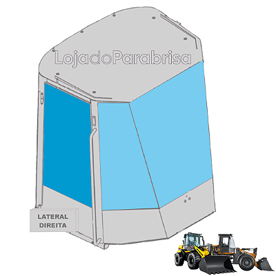 Vidro Janela Direita Carregadeira Case 621D e New Holland W130