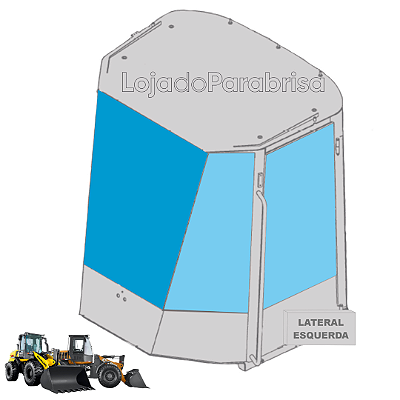 Vidro Para-brisa Central Case 621D e New Holland W130