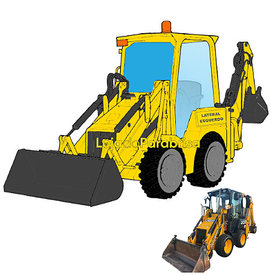 Vidro Parabrisa Frontal Mini Retro JCB 1CX