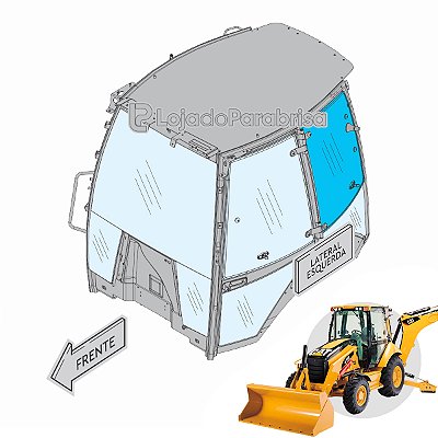 Vidro Lateral Esquerdo Superior Traseiro Retro Cat 416E