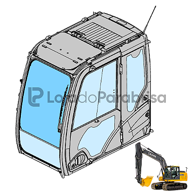 Vidro Parabrisa Superior Jonh Deere 210G 130G 350G Temperado